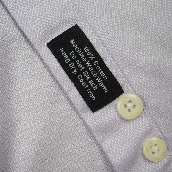 David Donahue Dress Shirt Mens 16.5 34 Trim Fit Purple Check Button Up Work - Picture 5 of 10